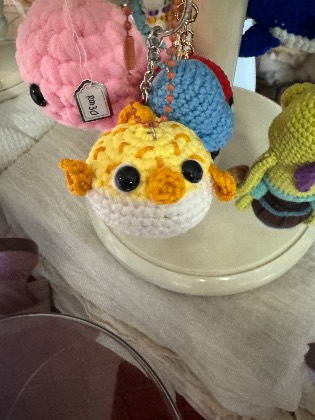 Puffer fish small crochet keepsake